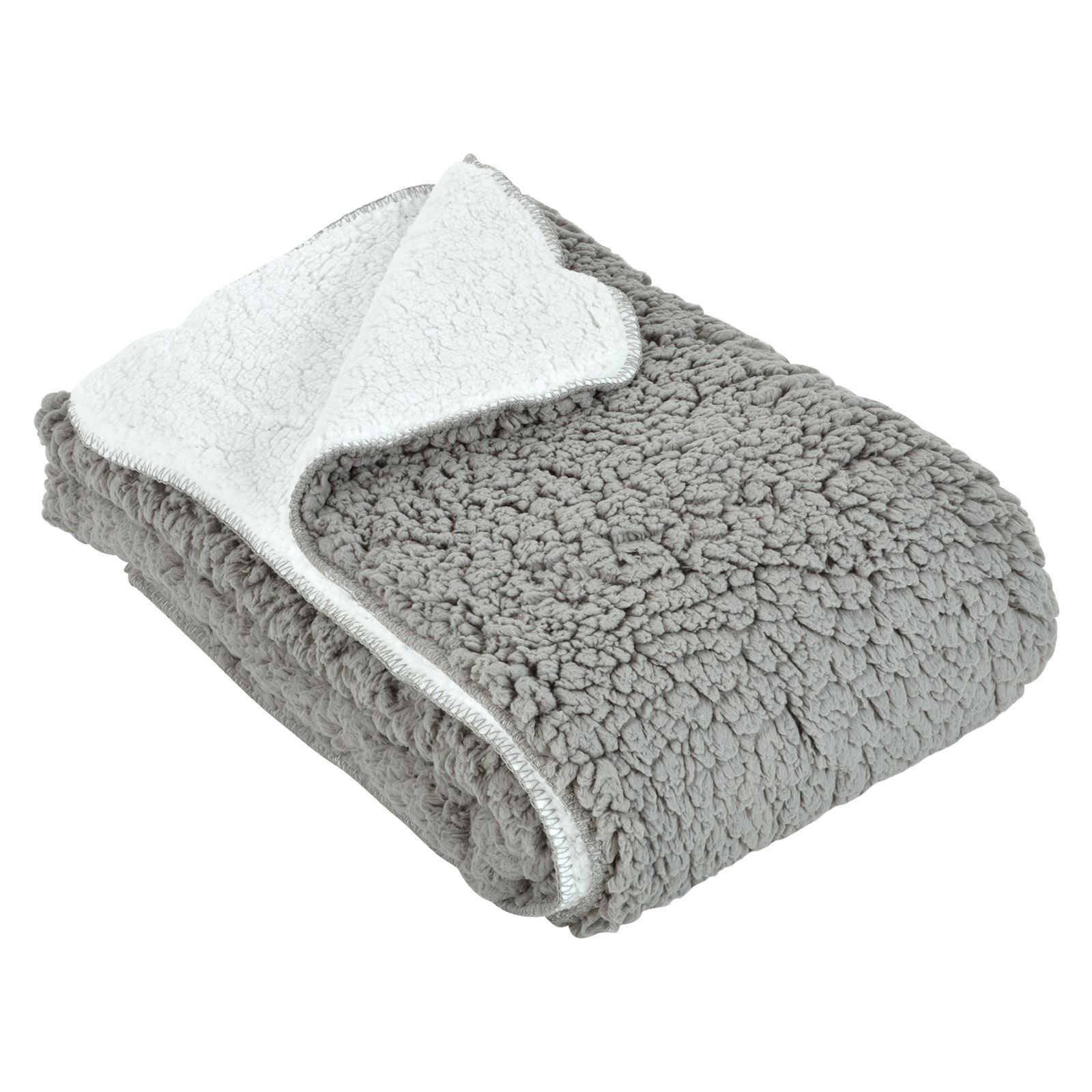 Large Luxury Soft Sherpa Fleece Blanket Chunky Double Layer Warm Sofa Bed Throw 130x160cm - Grey โ image 1