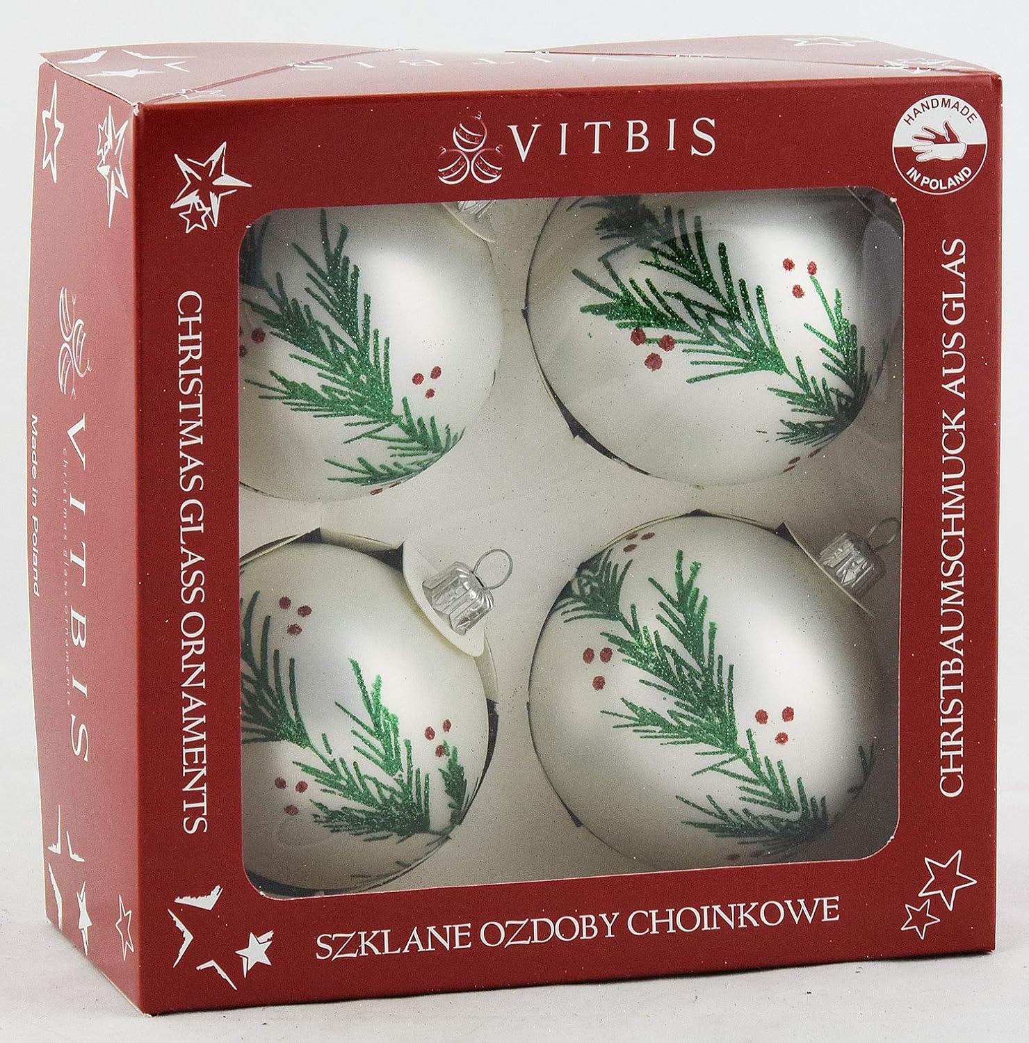 Vitbis Set of Glass Christmas ornaments 0505202A0016 Amazon.co.uk