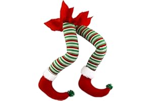 WEWILL 20'' Elf Legs Christmas Tree Decorations Stuffed Elf Leg for Christmas Home Party Tree Fireplace Ornaments (Red)