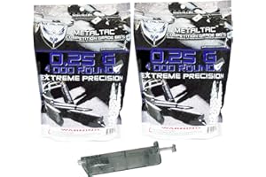 MetalTac Airsoft BBS .25g 8000 Rounds Match Grade BB Pellet, 0.25 Gram 6mm for Airsoft Guns Ammo