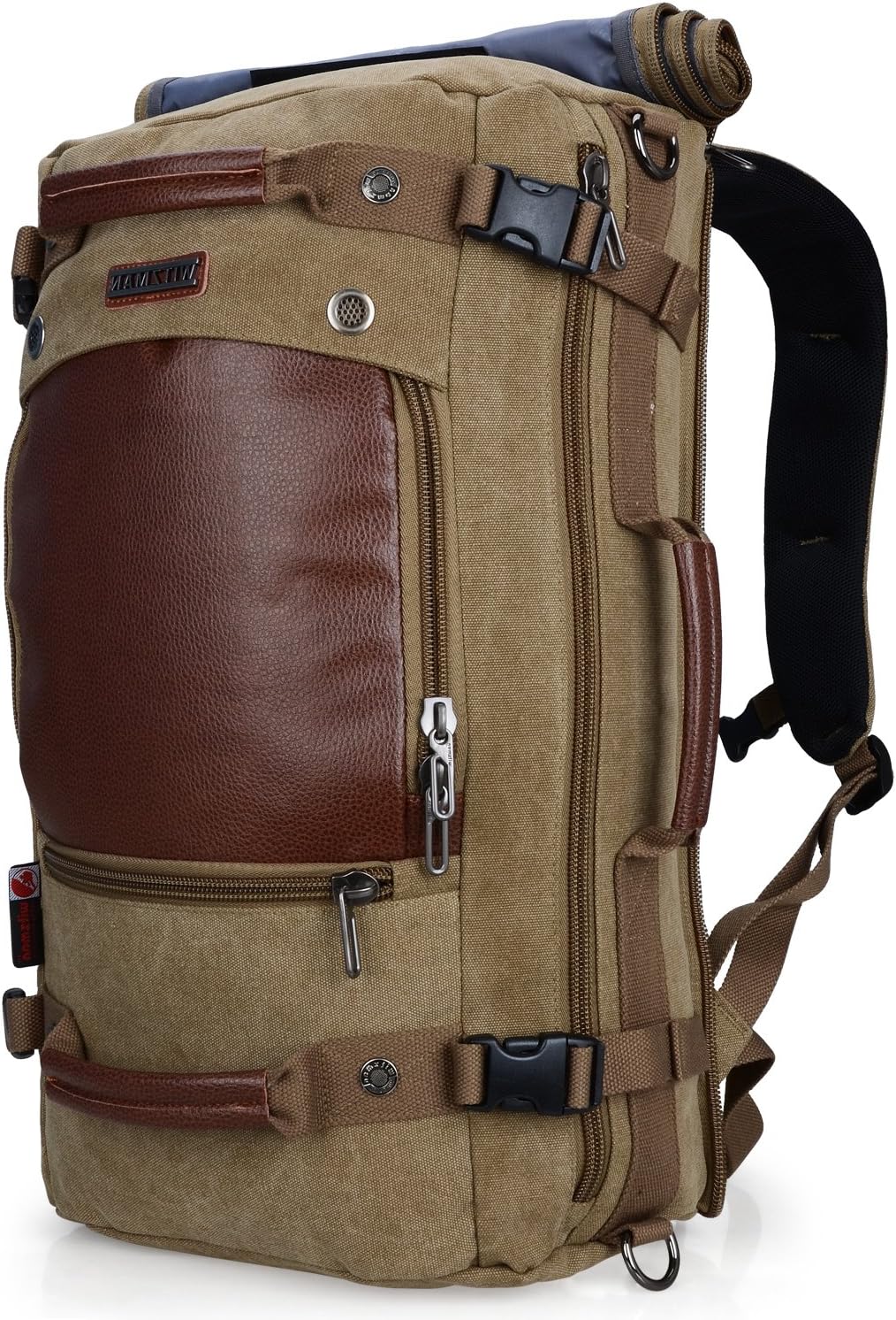 WITZMAN Travel Backpack for Men Women Carry on Luggage Backpack Canvas Rucksack Duffel bag with Shoe Compartment(A2021 Light Green)