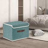 TYEERS Collapsible Storage Box with Lid Aqua Deep 38x25x25 cm Set of 2 view 5