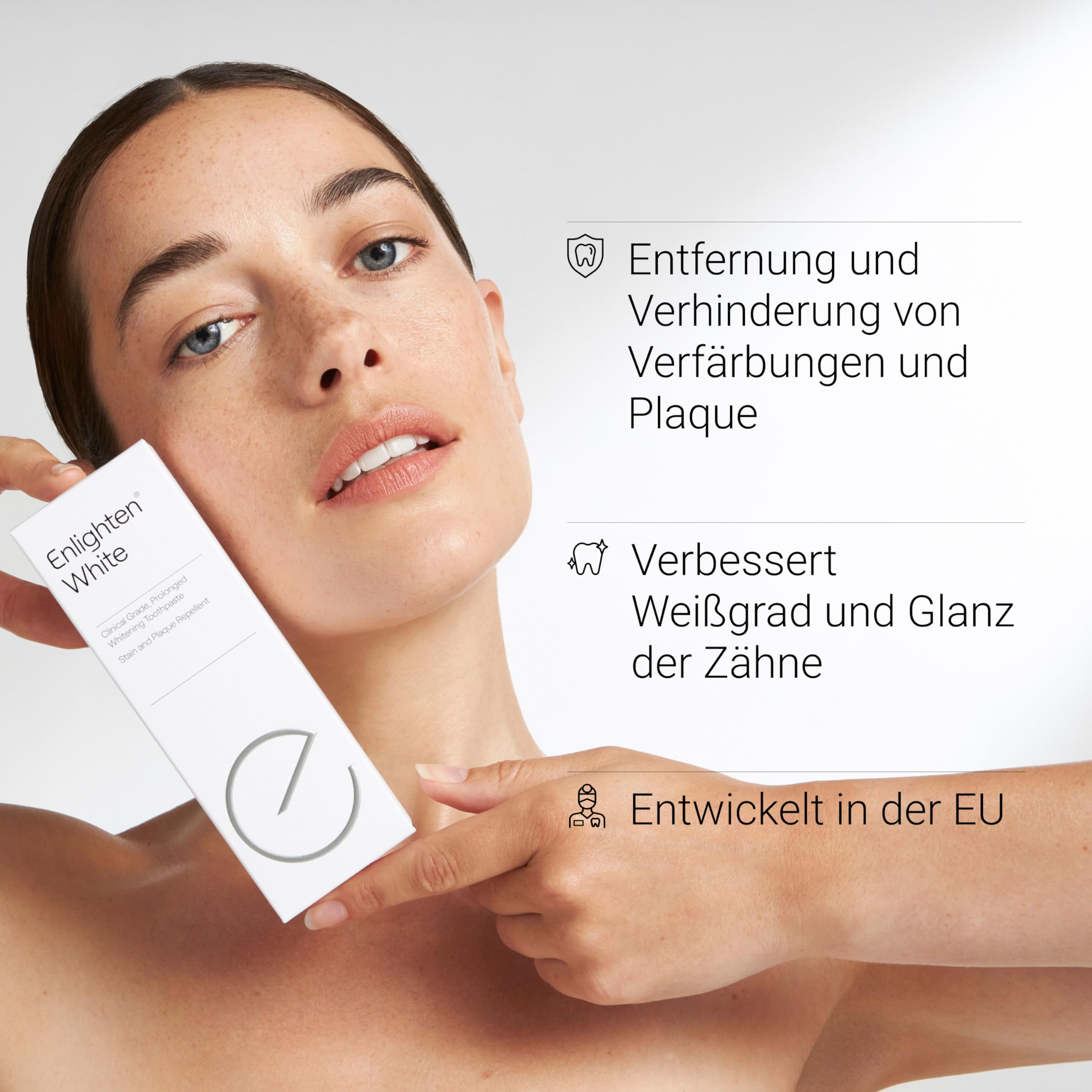 Enlighten White - Fluorid aufhellende Zahnpasta, 75 ml - Zahnschmelzschutz und Zahnaufhellung, für gesunde und strahlend weiße Zähne, von Zahnärzten empfohlen - 3 Stücke 2