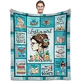 Just a Girl Who Loves Book‘s Blanket, Book Lovers Gifts for Women, Gifts for Book Lovers, Books/Reading Blanket 60"X50", Gifts for Readers/Librarian/Books Club/Bookish/Reading/Bookworm/Book's Nerd