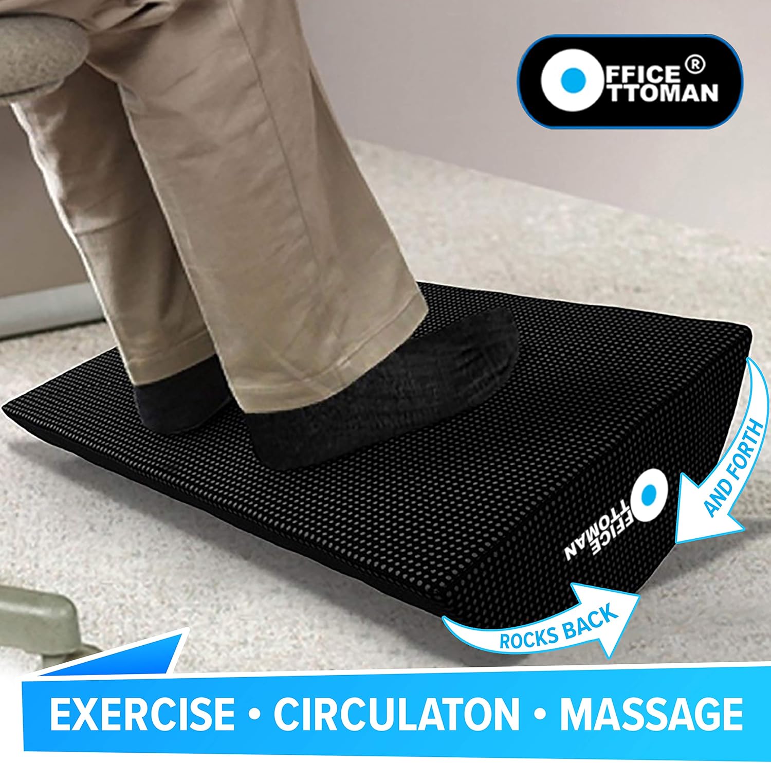 Office Ottoman Foot Rest Under Desk, Best Desk Foot Rest and Foot Stool Under Desk, Excellent Leg Clearance Under Desk Ergonomic Footrest : Office Products