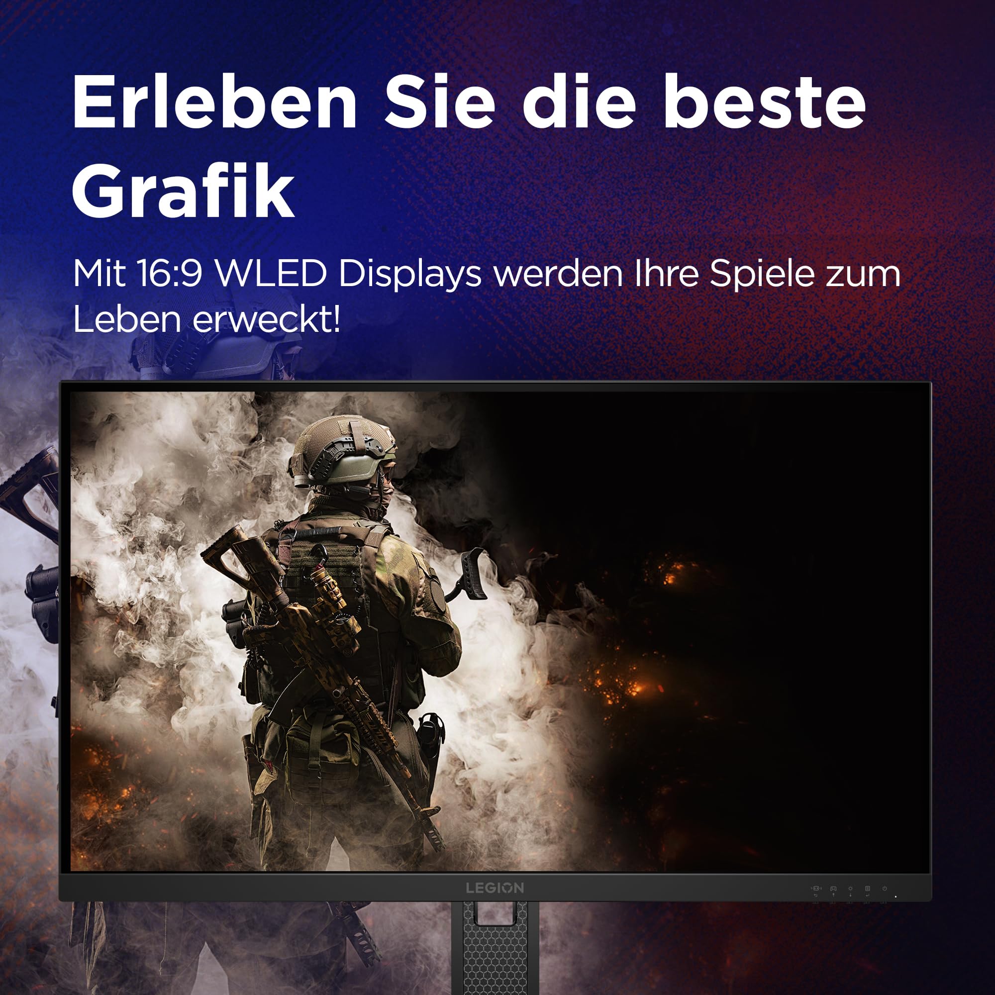 Lenovo Legion 27-10 | 27" Full HD WLED Gaming Monitor | 1920x1080 | 16:9 | 240Hz | 0.5ms Reaktionszeit | HDMI |DisplayPort | Audio 3.5mm | 3-seitig-Panel | TÜV Augenschutz | schwarz | 6 kg 6