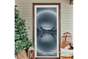 Sletend Door Cover Moon Tree Landscape Party Accessory Porch Decor Festive Door Cover for Home, Indoor Outdoor Party Decoration,36 x 98 Inch