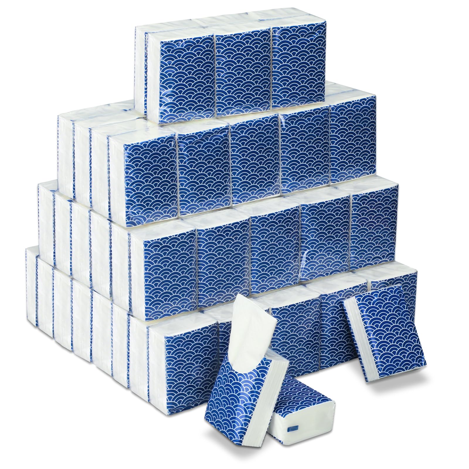 Photo 1 of Therwen 100 Pack Pocket Tissues Travel Packs Bulk 1000 Sheet Mini Tissues Bulk 3 Ply Small Travel Size Paper Individual Pocket Size (Cool)