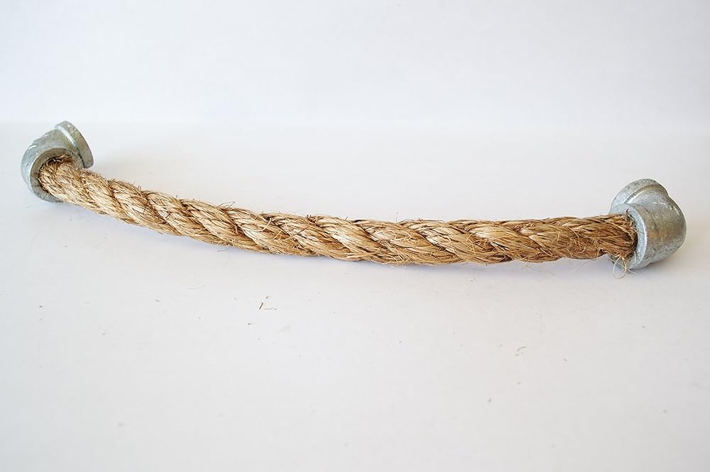 Extra Large Rope Drawer Pulls Right Galvanized Ends Handmade