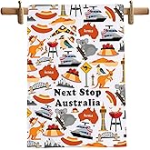 MNIGIU Australia Symbols Souvenir Kitchen Towel Australia Vcation Gift Australia Trip Dish Towel Australia Culture Gift
