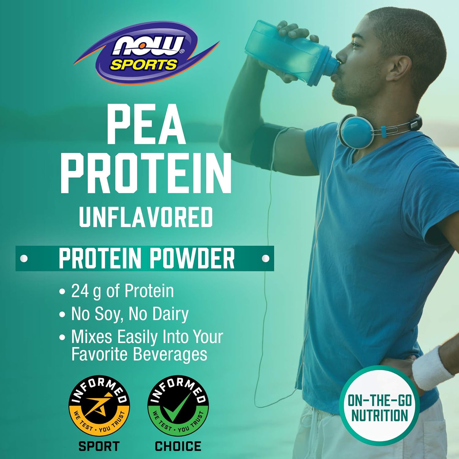 NOW Sports Nutrition, Pea Protein 24 G, Fast Absorbing, Unflavored Powder, 7-Pound: Health & Personal Care