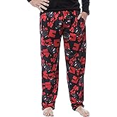 Godzilla Men's Character And Japanese Script Allover Pattern Adult Lounge Sleep Pajama Pants