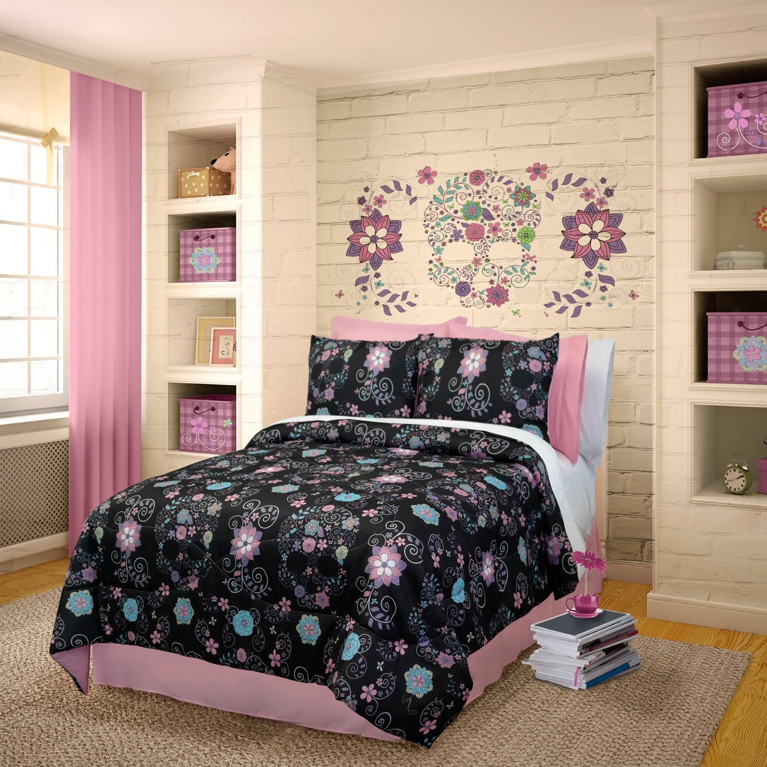 Amazon Com Veratex 100 Micro Fiber Rainbow Skulls Trendy