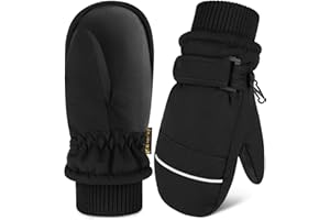 Wenouy Toddler Mittens Kids Snow Ski Mitten Baby Fleece Warm Waterproof Windproof Gloves for Boys Girls