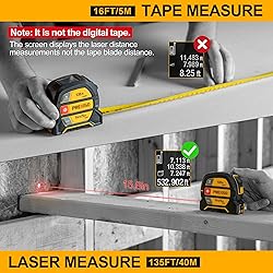 PREXISO 2-in-1 Laser Tape Measure, 135Ft