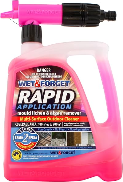Wet & Forget Mould, Lichen & Algae Remover 2L - Bleach Free Outdoor Cleaner