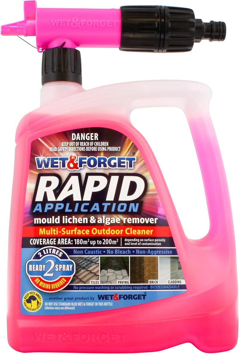 Wet & Forget Mould, Lichen & Algae Remover 2L - Bleach Free Outdoor Cleaner
