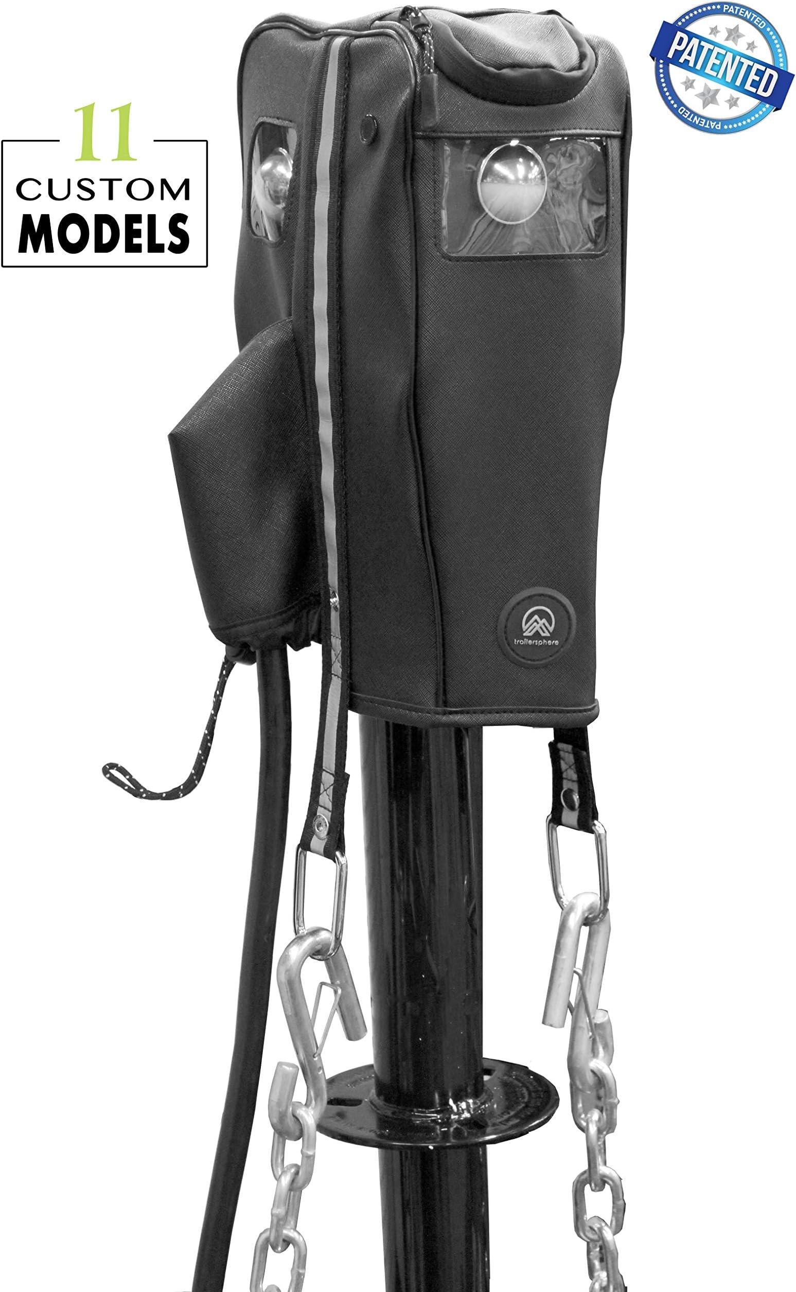 Clever Cover for Husky/Suspension Pro Jacks by Trailersphere Custom Electric Tongue Jack Cover for Trailer, RV, Camper, Chains Holder,Plug Protector,Waterproof (Husky Brute/Suspension Pro Jacks Cover)