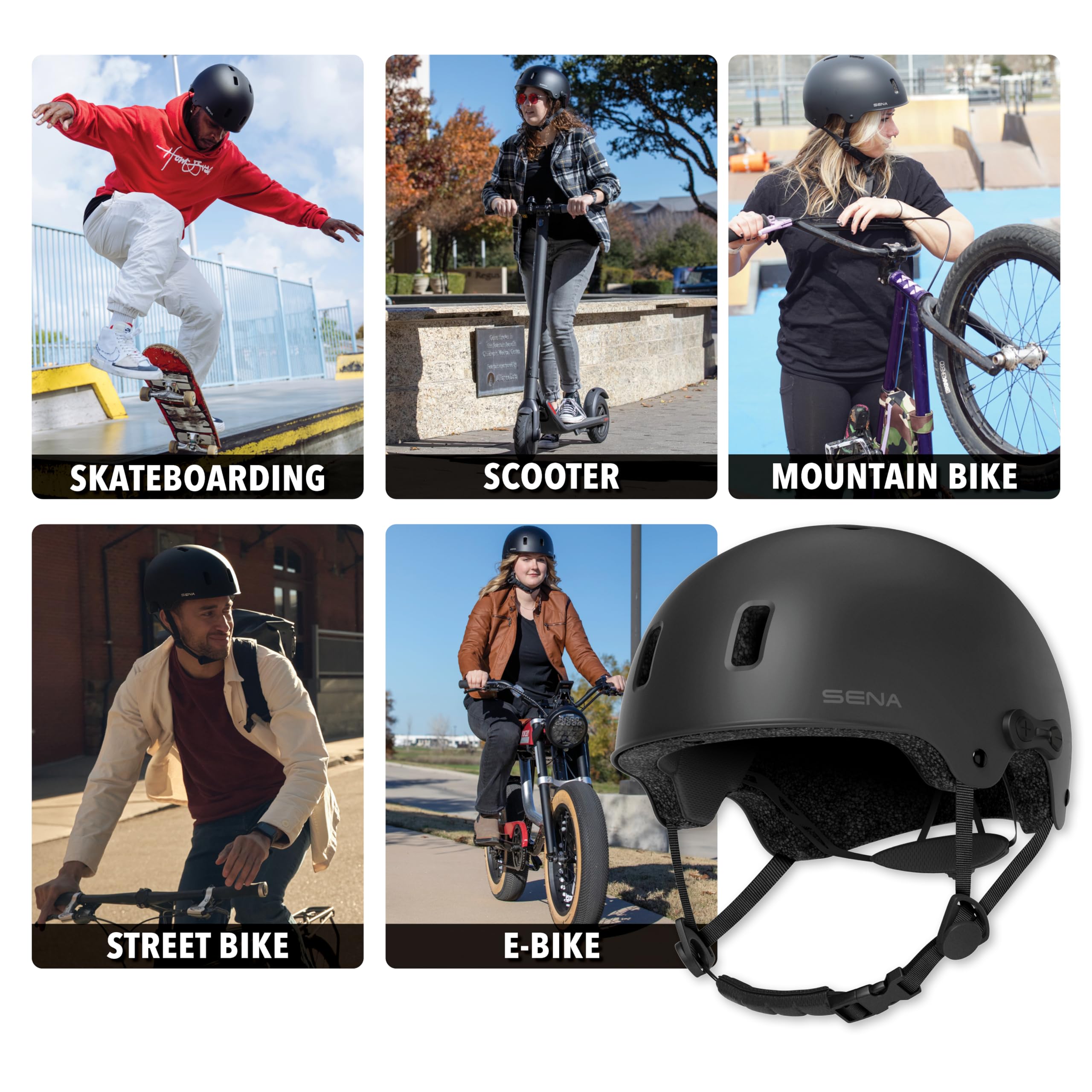 Sena Rumba Multi-Sport Bluetooth-Helm (Matte Black, L) 2