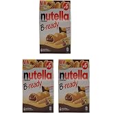 Ferrero: "Nutella B-ready NEW + NUTELLA " a crisp wafer of bread in the form of mini - baguette stuffed with a creamy Nutella 6 pieces 4.6 oz (132g) Pack of 3 [ Italian Import ]