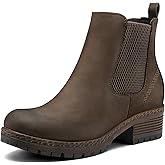 mysoft Women's Chelsea Ankle Boots Side Zipper Chunky Block Low Heel Booties Lug Sole Short Boots