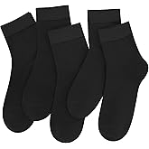 SERISIMPLE Women Thin Viscose Bamboo Socks Crew Lightweight Above Ankle Casual Dress Sock For Ladies Bootie Trouser 5 Pairs