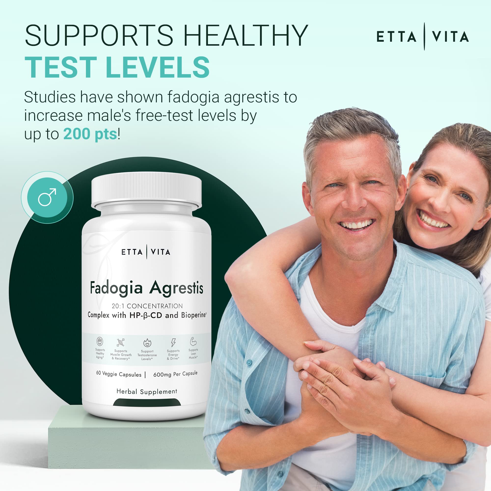 Organic Fadogia Agrestis 600mg for Natural Test Support (2X More Pure - 3X More Absorbent) Athlete Approved - Supports Muscle Growth & Recovery, Healthy Energy Levels, Drive, Stamina & Mood - 60ct