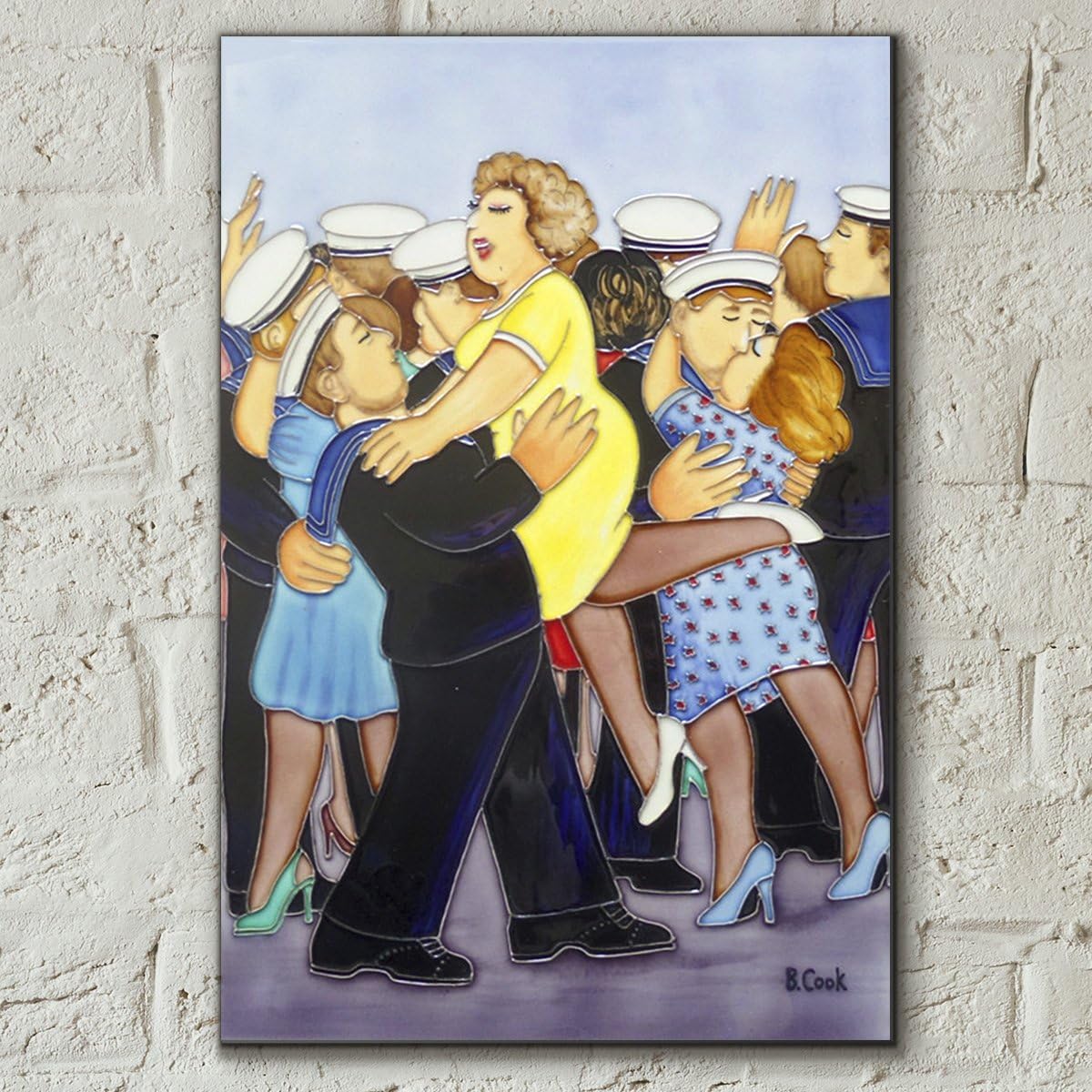 Fiesta Studios Sailors and Sweethearts by Beryl Cook 8x12 Decorative Ceramic Picture Tile Gift Plaque Officially Licensed Artwork