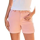 luvamia Jean Shorts for Women High Waisted Trendy Stretchy Denim Shorts 5 Inch Inseam Summer Casual Jorts with Pockets
