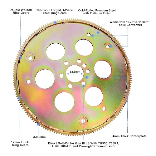 LS1/LS2/LS6/5.3/6.0 to TH350/700R4/4L60 Adapter Flexplate