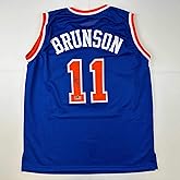 Facsimile Autographed Jalen Brunson New York Blue Reprint Laser Auto Basketball Jersey Size Men's XL