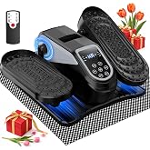 Under Desk Elliptical Mini Electric Leg Exerciser While Sitting for Seniors | VIVURN 023 Low Impact Pedal Exerciser,12 Speeds,Auto&amp;Manual, Remote, LCD Display, Non-Slip Mat, Compact,Quiet for Home Office