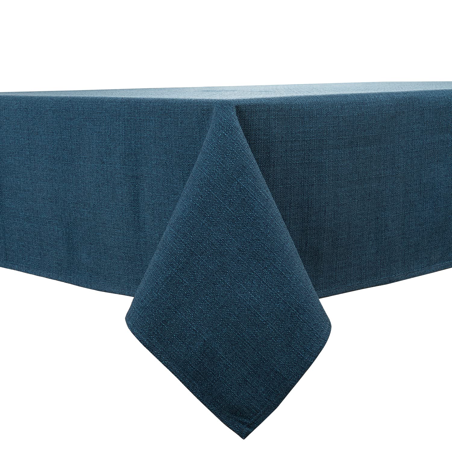 BALCONY & FALCON Rectangle Tablecloth, Wrinkle Resistant and Water Proof Table cloth, Decorative Linen Fabric Tablecloths for Dining, Parties, Kitchen, Wedding and Outdoor Use (Navy Blue, 140x180cm)