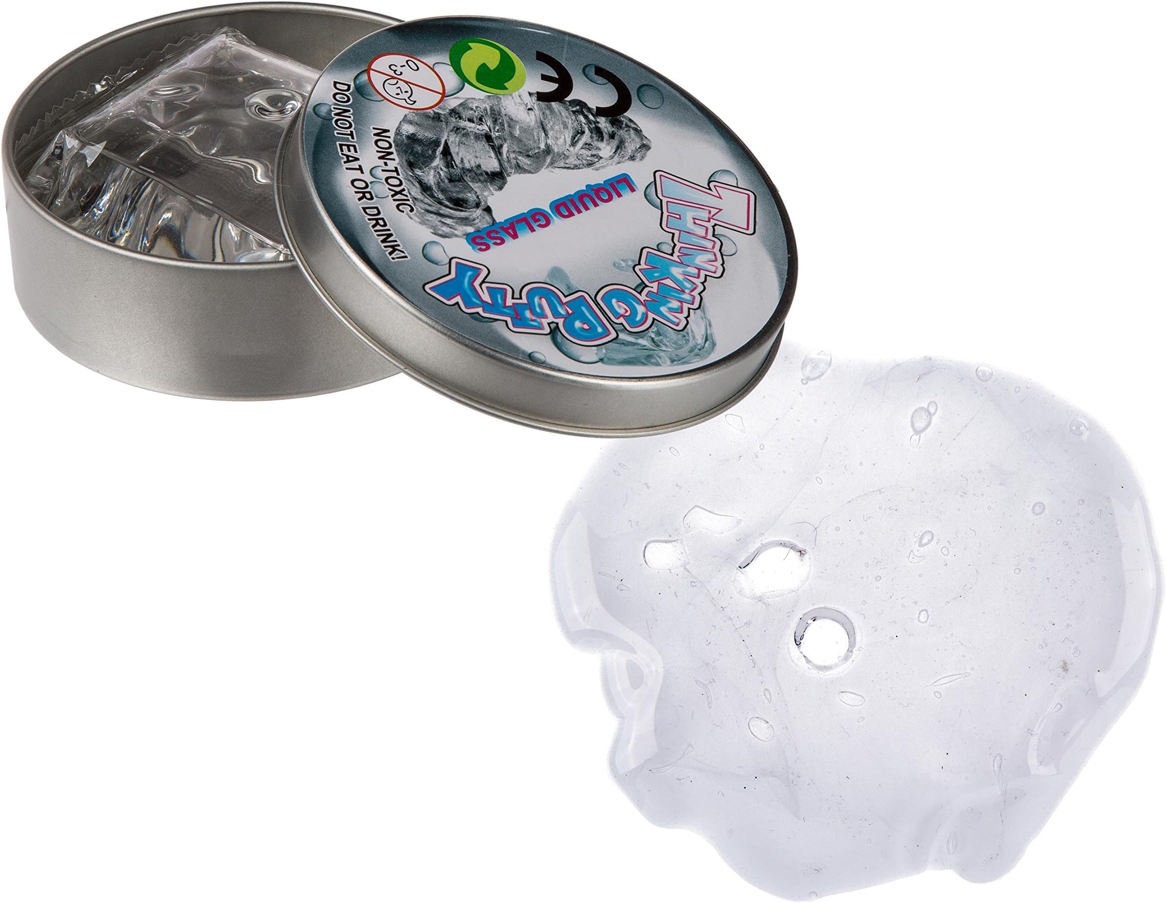 Crystal Clear Putty In Tin - Liquid Glass - Stretchy Goo