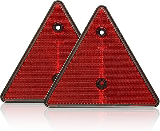 Amazon Bsk 赤 汎用 純正 三角 リフレクター 2枚 トラック カードトレーラー ジェットトレーラー 反射板 三角停止板 車 バイク