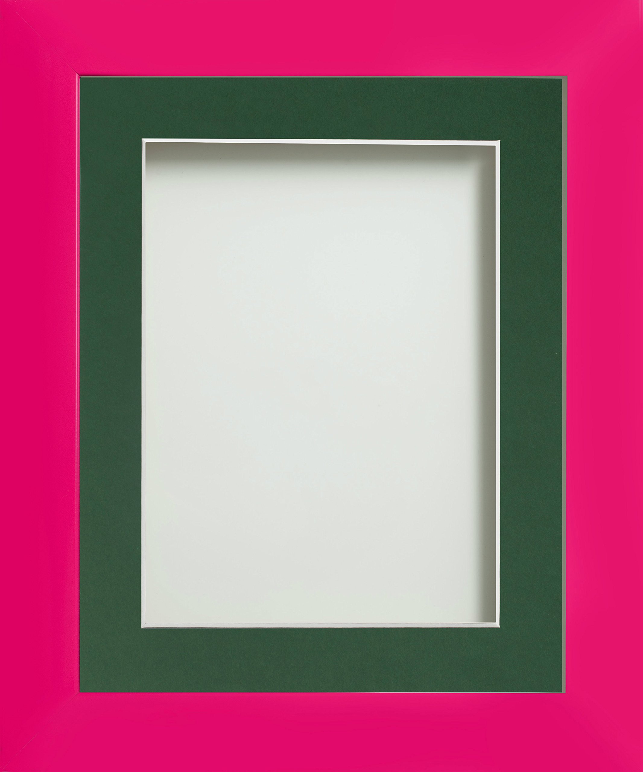Frame Company Candy Range Hot Pink Picture Photo Frames with Bottle Green Mount *Choice of Colours*