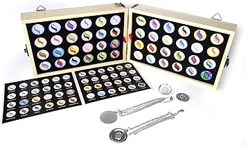 Amazon Decalism ポケモンメガストーン交換可能チャームディスク 48個セット マグネットピンベース2個 マグネットペンダントベース2個 ネックレス2個 パインウッドボックス入り マルチゲームセット おもちゃ