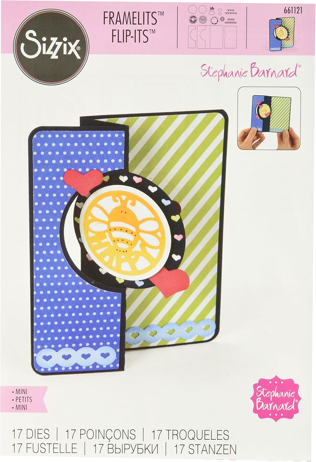Sizzix Framelits Die Set 661121, Mini Circle Flip-Its by Stephanie Barnard, 17 Pack, One Size, Multi Color