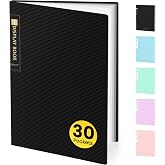 Sooez Binder with Plastic Sleeves 30-Pocket, Displays 60 Pages, 8.5"x11" | Presentation Folders with Clear Sheet Protectors, Art Portfolio Binder for Certificate &amp; Office Project Folder