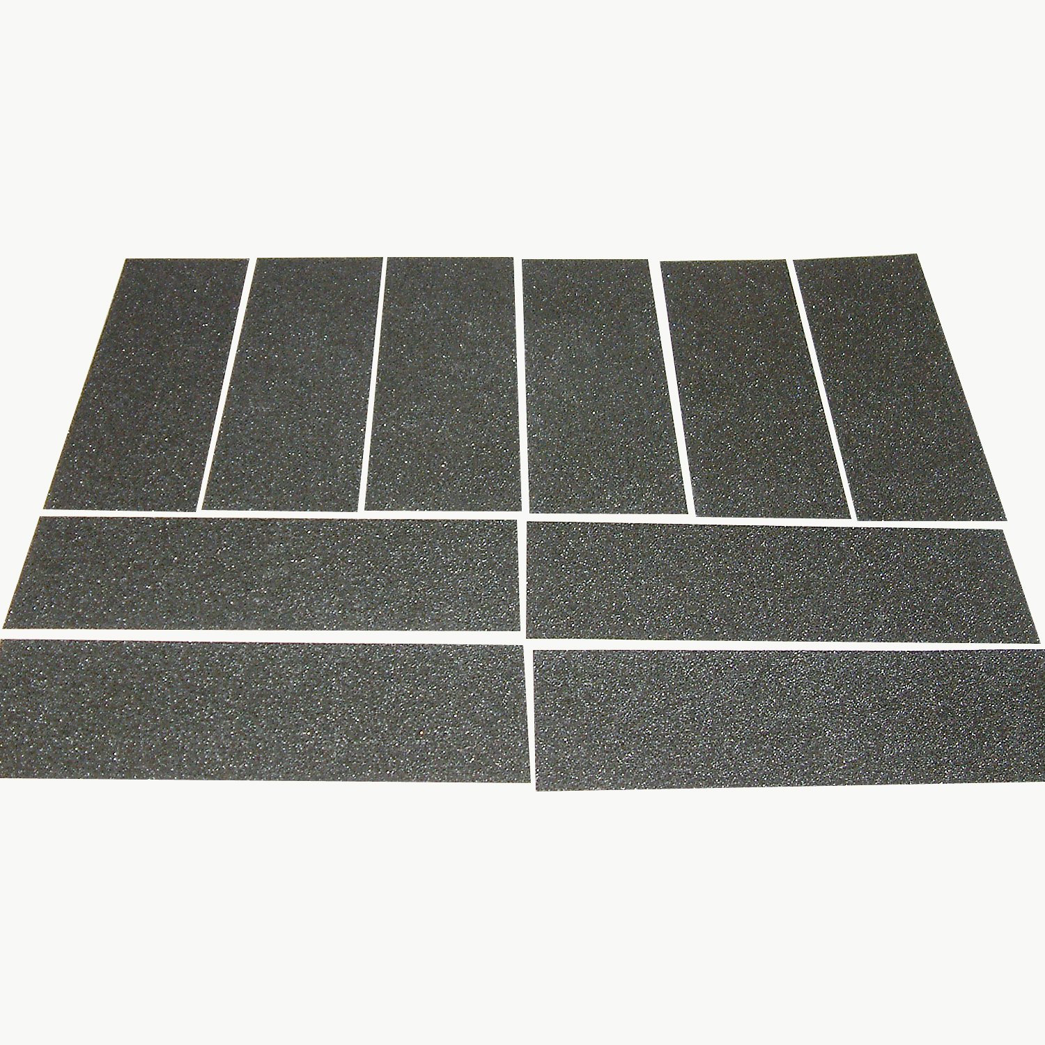 JVCC Non-Skid Strips [60 grit] (NS-S): 4 in. x 12 in. (Black) / 10 Rolled Strips [10 Strips/Pack]