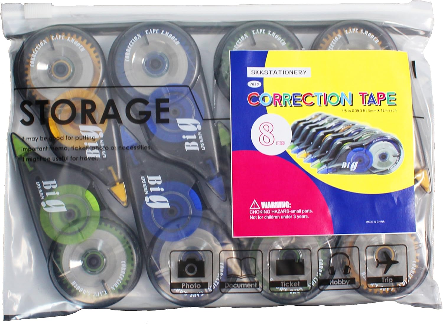 SKKSTATIONERY 20 Pcs Correction Tape, White Correction Tapes, Color Shell Design, for Students School Supplies. : Office Products