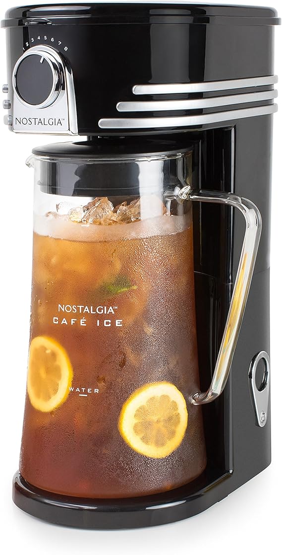 Nostalgia Iced Coffee Maker and Tea Brewing System, Glass Pitcher, 3