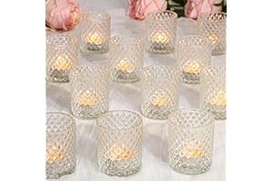 TBWIND 24 Pcs Votive Candle Holders, Clear Glass Candle Holders Bulk for Table Centerpiece, Tea Light Candle Holders for Wedding Shower, Party, Holiday and Home Decor