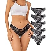 UGDUCK Seamless Cheeky Underwear for Women No Show Lace Panties for Women 5 Pack Sexy Cheeky Ladies Bikini Panties