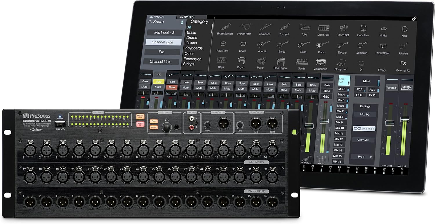 PreSonus StudioLive RM32AI 32channel, rackmount digital mixer with 32
