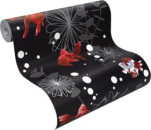 Téléchargement gratuit Images Rasch 817508 Papier Peint En Relief Motif Poisson Rouge Noir dernière par
