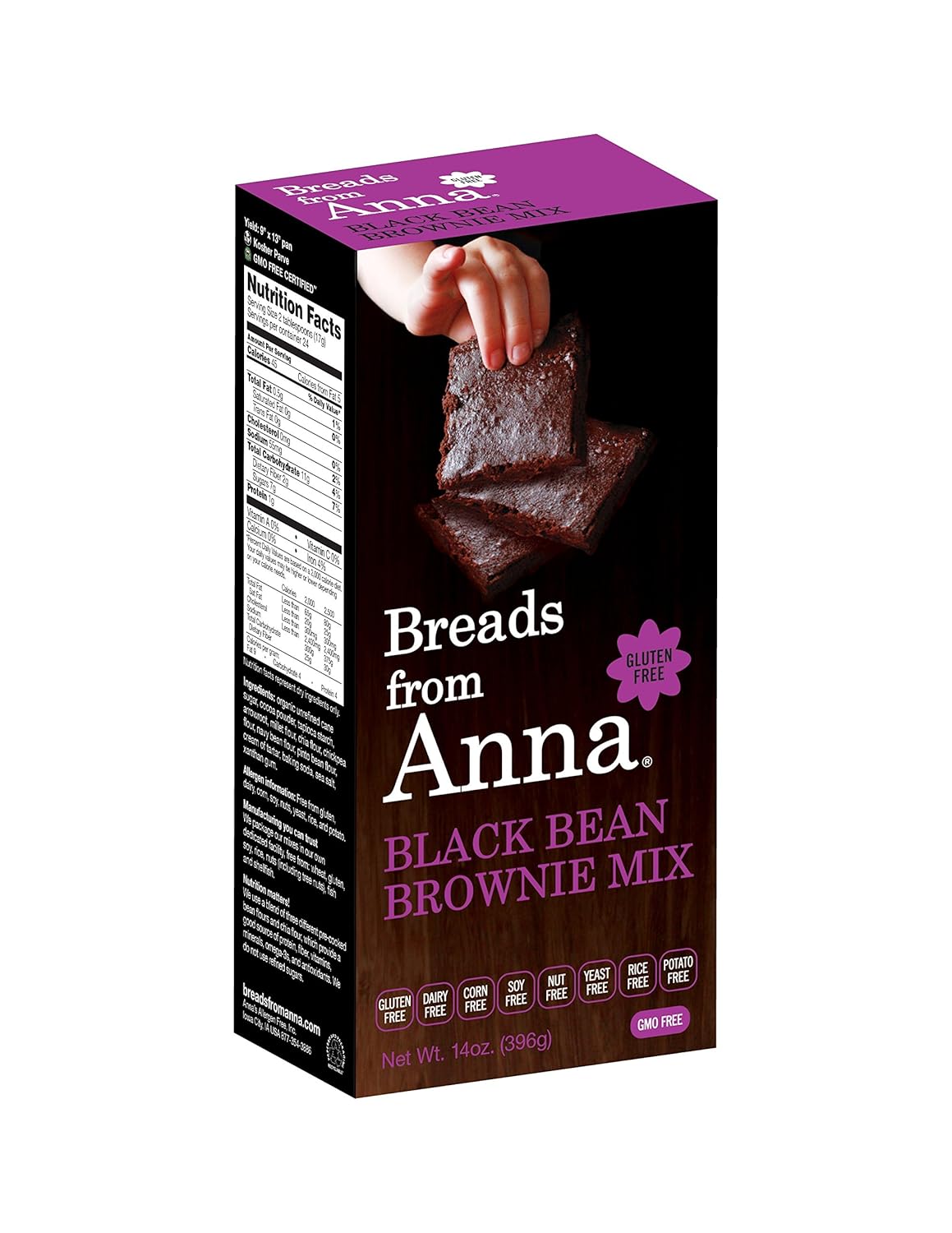 Breads from Anna, Gluten-Free Mix, Black Bean Brownie, 14 oz Package