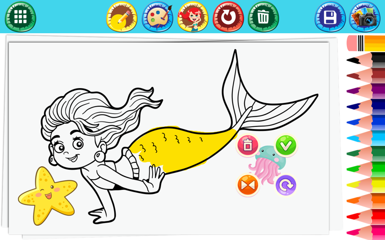 Mermaid Coloring Games - Jogos de desenho, pintura e maquiagem ...