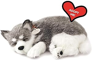 Perfect Petzzz - Original Petzzz Alaskan Husky, Realistic Lifelike Stuffed Interactive Pet Toy, Companion Pet Dog with 100% Handcrafted Synthetic Fur