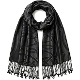 Achillea Soft Silky Celtic Knot Pashmina Scarf for Women, Irish/Scottish Inspired Shawl Wrap for Wedding, Travel & Office